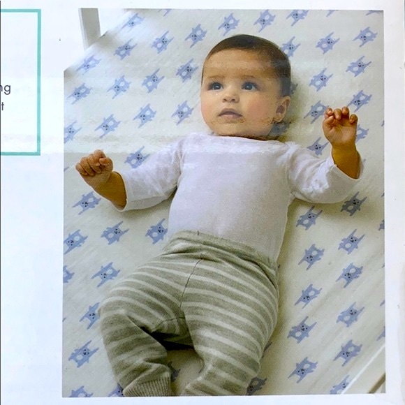 👶🏻 ADEN ANAIS MUSLIN FITTED CRIB SHEET BLUE BUNNY - Picture 4 of 7